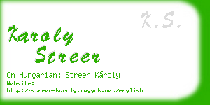 karoly streer business card